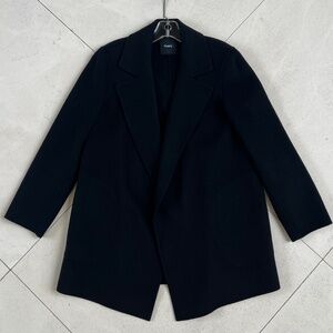 Theory Women's Black Wool Cashmere Blazer Style Jacket w Pockets sz M